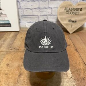 Poncho Outdoors Agave Hat Cap Strap Back Gray Cotton Embroidered Adjustable